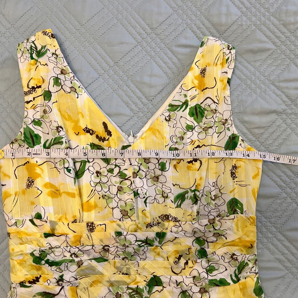 ROBBIE BEE Yellow floral dress, sleeveless, Size 6Petite - Picture 4 of 8